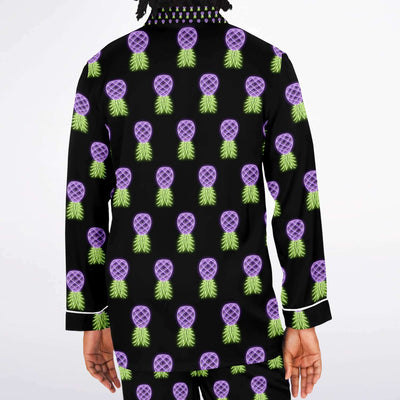 neon eggplant Men's Satin Pajamas