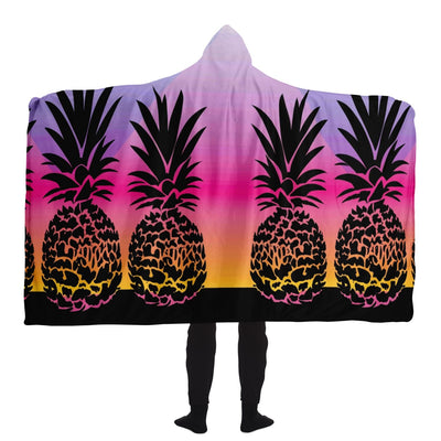 Pineapples Electric sunrise Hooded Blanket -