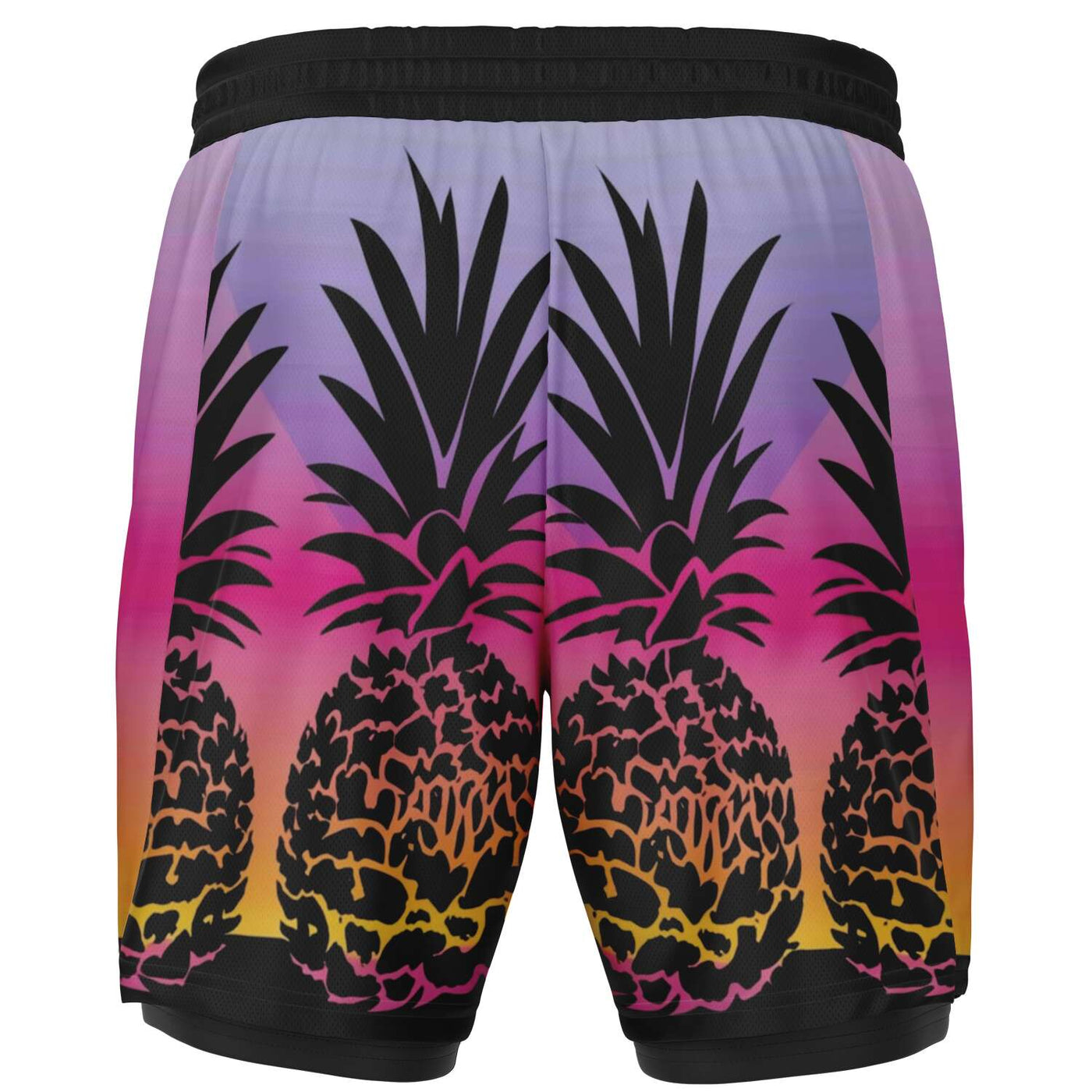 pineapple electric sunrise Men's 2-in-1 Shorts