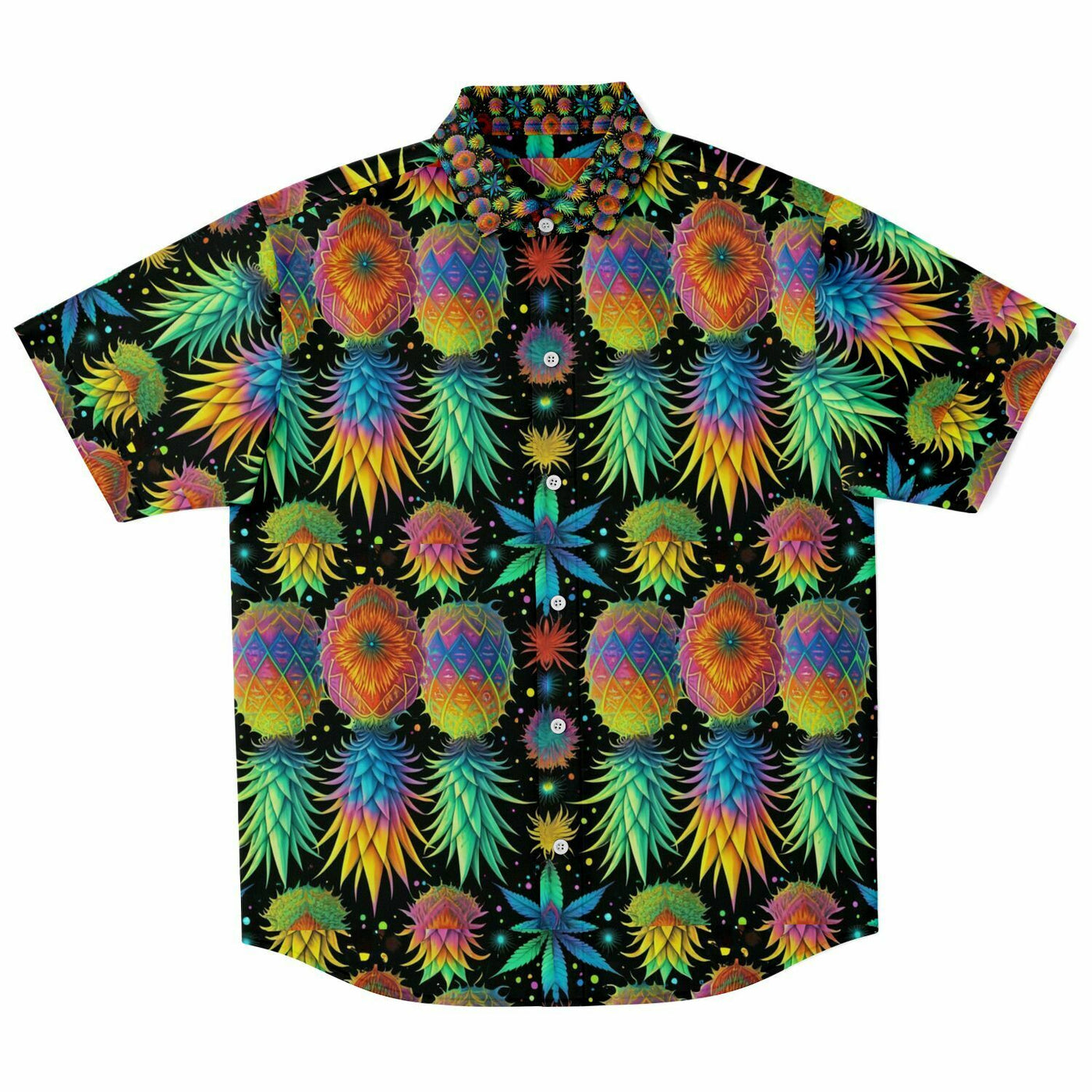 Neon Trip Short Sleeve Button Down Shirt