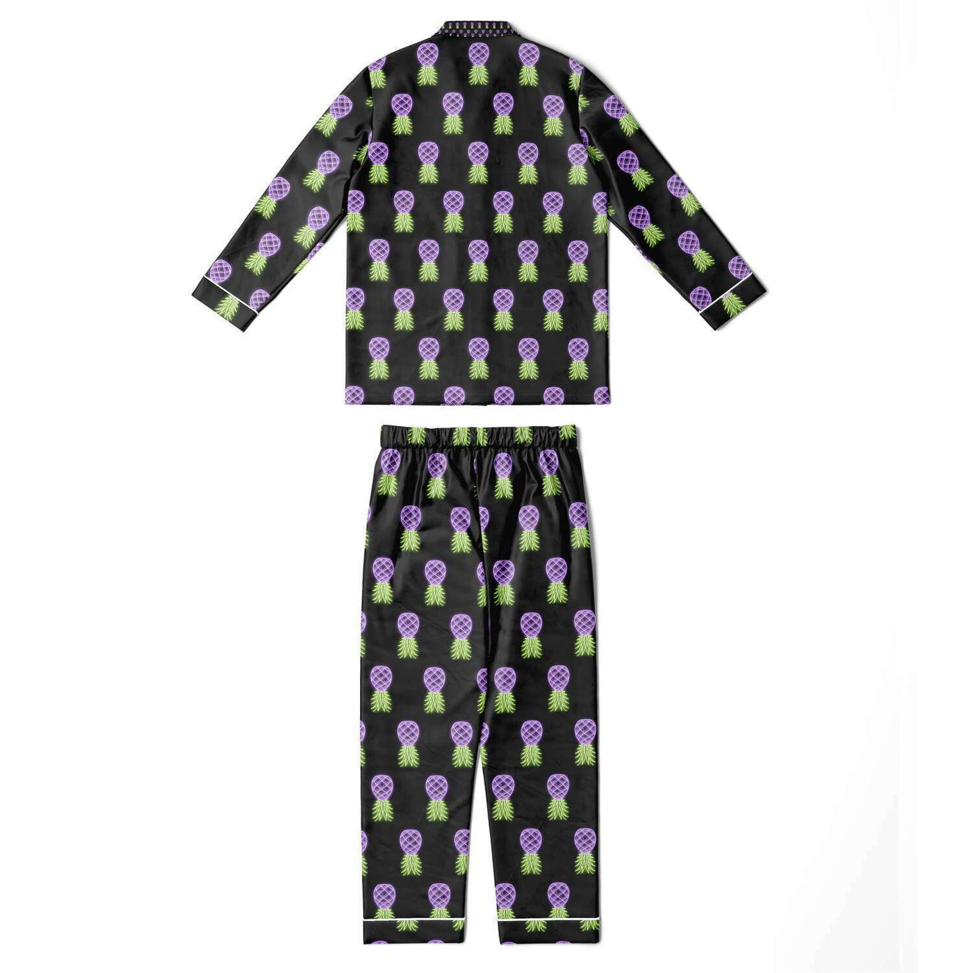 neon eggplant Men's Satin Pajamas